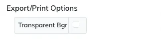 Export/print options